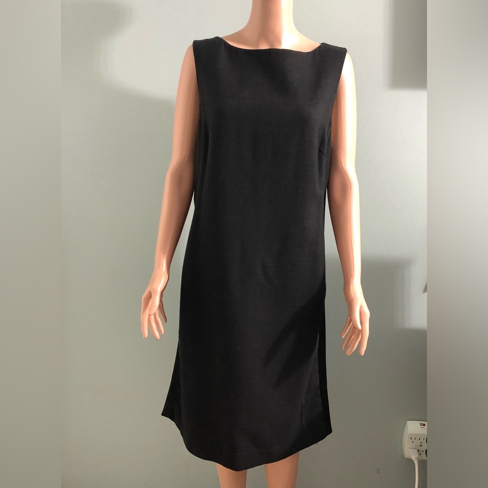 MAX MARA Gray 100% Wool Sleeveless Sheath Knee Length Dress Size L No Tag Sz